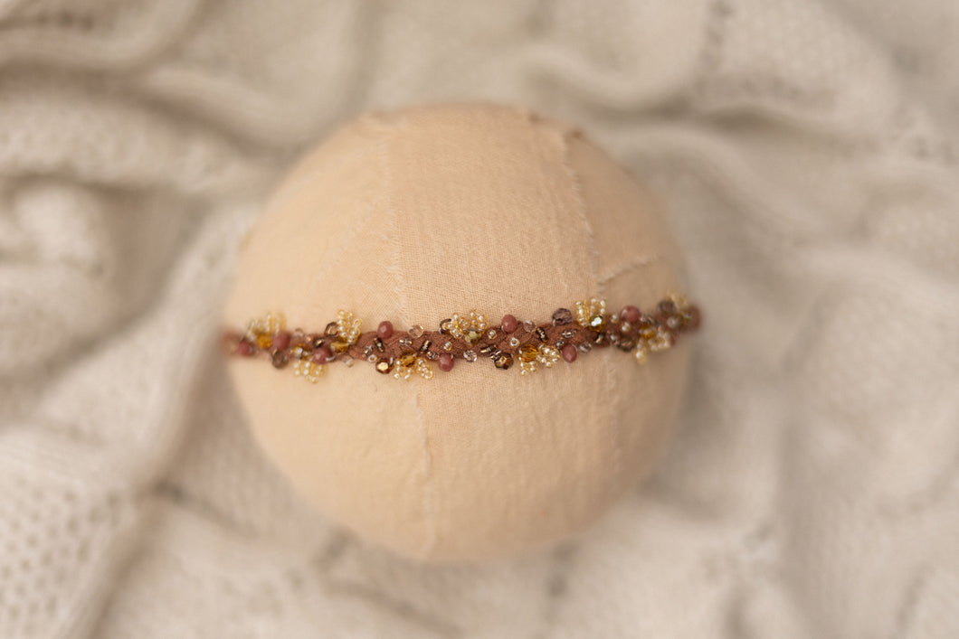 Neutral - Brick Beaded Dainty Halo