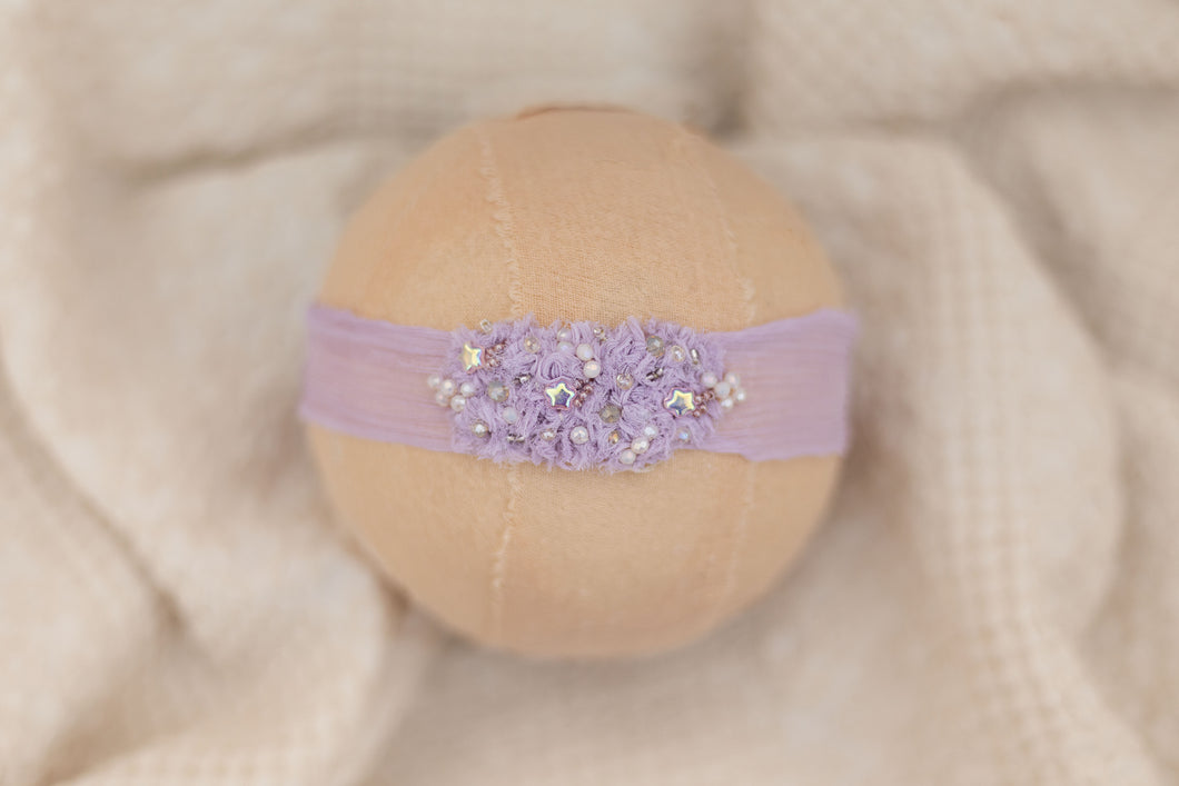 Purple - Violet Stars Beaded Signature Headband
